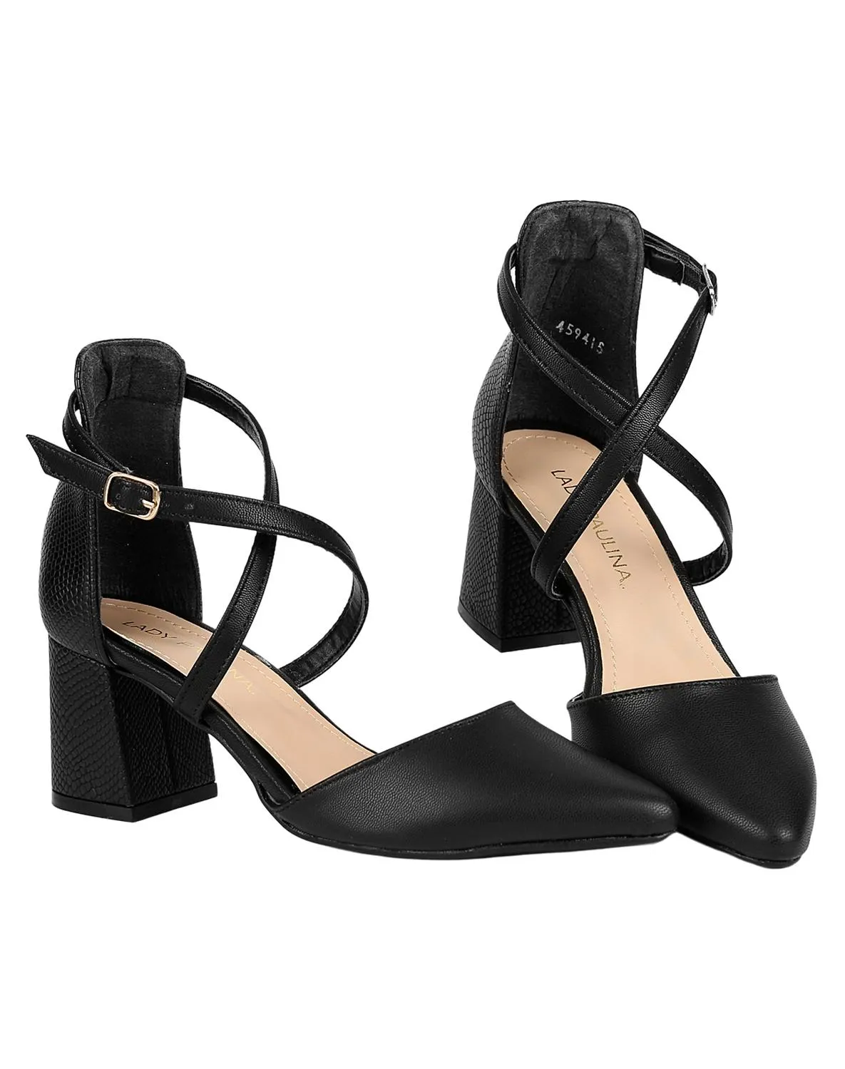 Zapatilla Mujer Tacón Negro Lady Paulina 02703800