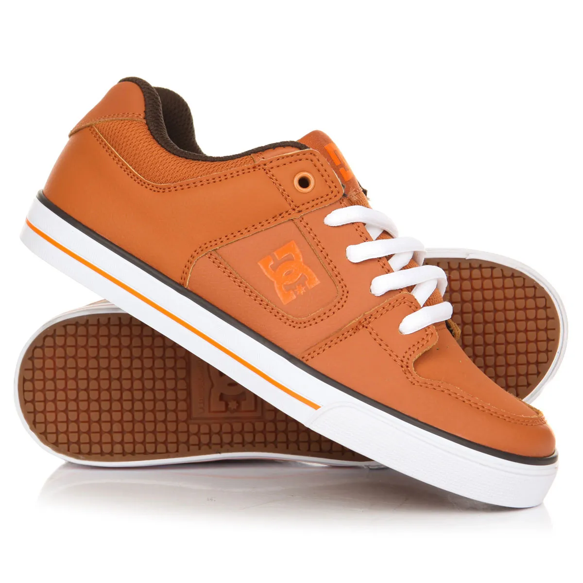 Zapatillas de piel cuero DC SHOES para niño PURE BROWN (brn) Ref. ADBS300267 marrón/camel