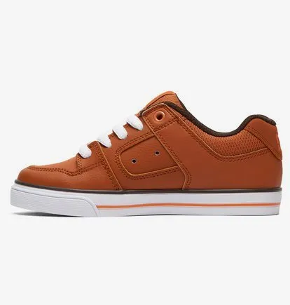 Zapatillas de piel cuero DC SHOES para niño PURE BROWN (brn) Ref. ADBS300267 marrón/camel