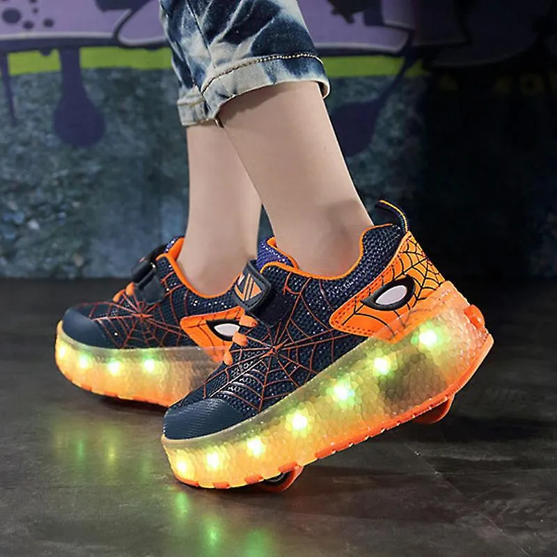 Zapatillas para niños USB recarga iluminar patines zapatos niños niñas casual skateboarding shoe roller skate zapatos deportivos