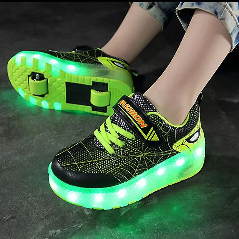 Zapatillas para niños USB recarga iluminar patines zapatos niños niñas casual skateboarding shoe roller skate zapatos deportivos