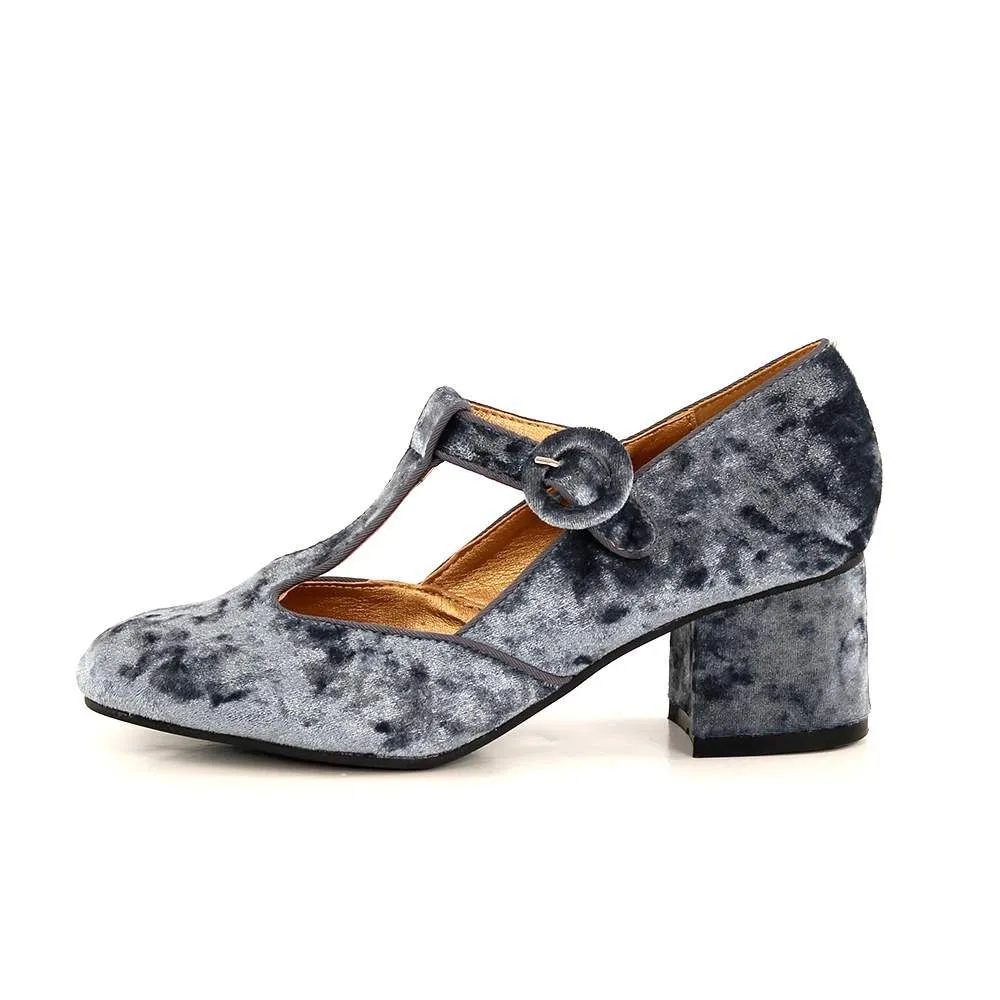 Zapatos De Salón De Textil Eferri Santaella Tacón 5 Cm, Gris (tallas De 36 A 39)