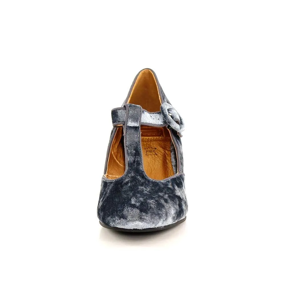 Zapatos De Salón De Textil Eferri Santaella Tacón 5 Cm, Gris (tallas De 36 A 39)