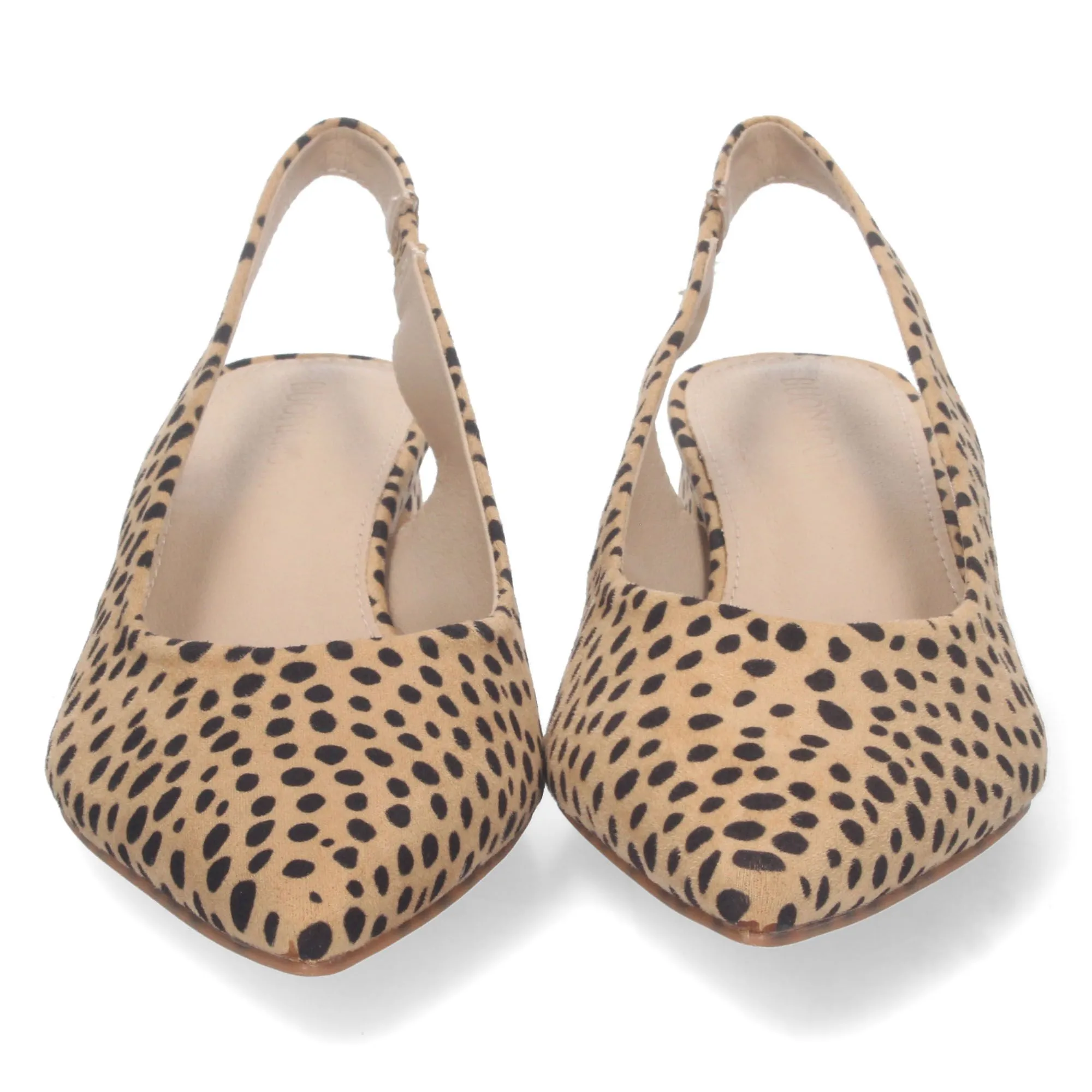 Zapatos de vestir tacón bajo cómodo punta fina mujer leopardo