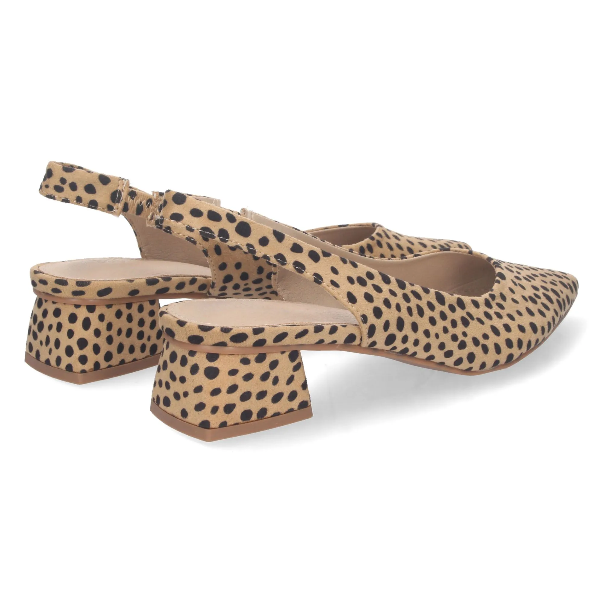 Zapatos de vestir tacón bajo cómodo punta fina mujer leopardo