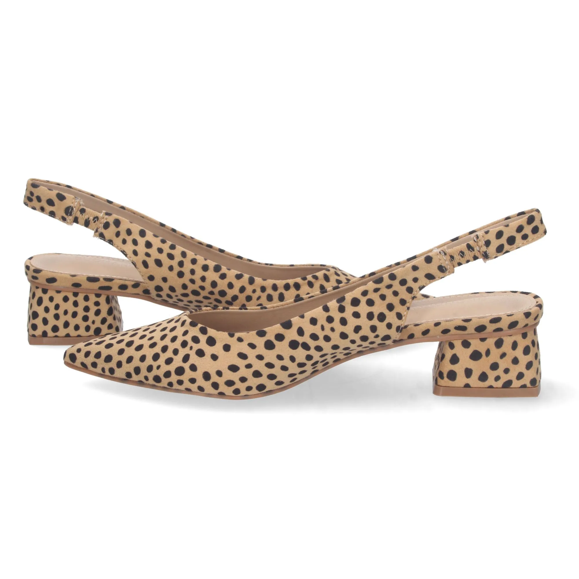 Zapatos de vestir tacón bajo cómodo punta fina mujer leopardo