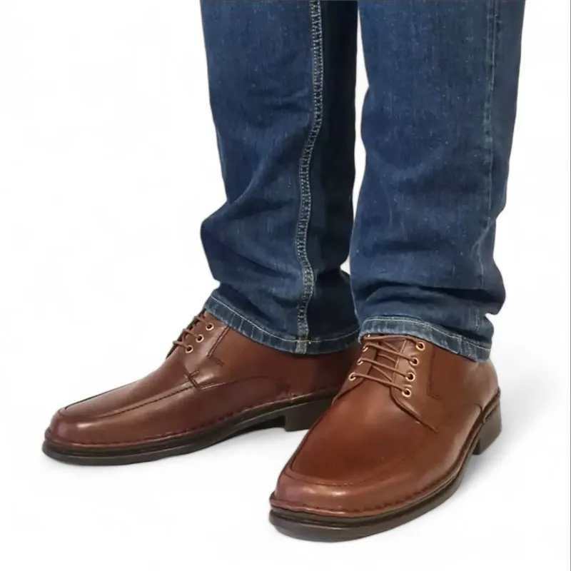 Zapatos Derby Hombre Piel 597 Brandy, de Comodo Sport