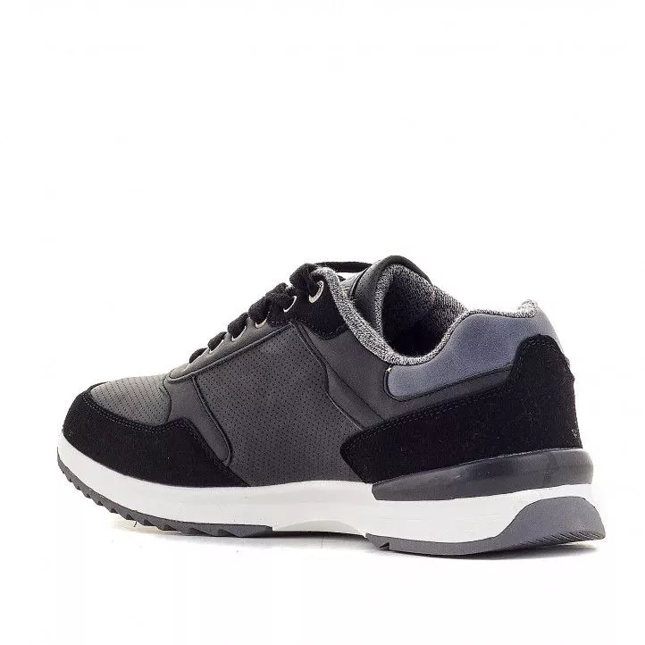 Zapatos sport Lois negros con suela blanca y cordones