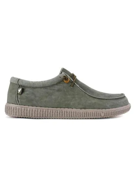 Zapatos Walkin Pitas WP150 Wallabi Washed verdes para hombre 