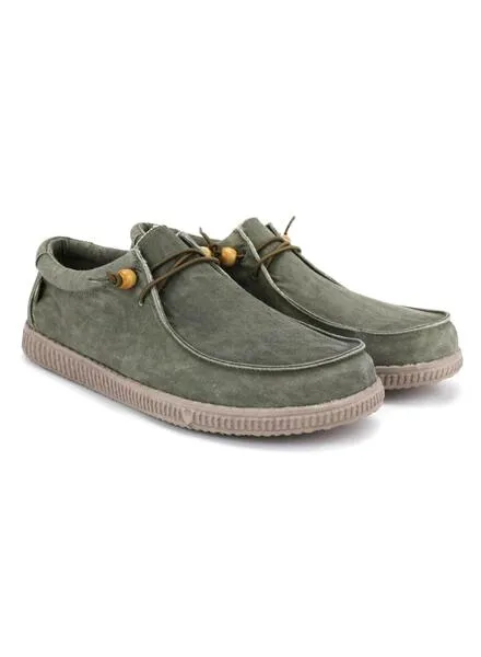 Zapatos Walkin Pitas WP150 Wallabi Washed verdes para hombre 