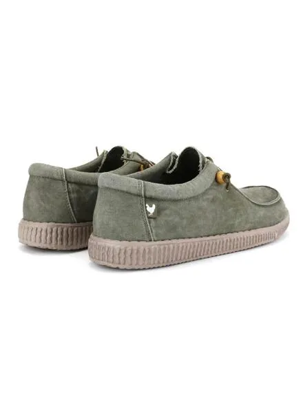 Zapatos Walkin Pitas WP150 Wallabi Washed verdes para hombre 