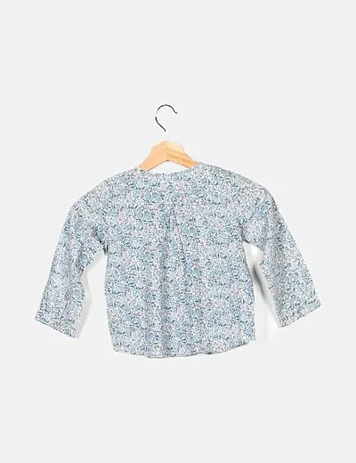 Zara Blusa azul estampado floral