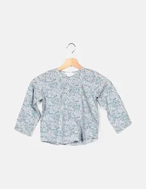 Zara Blusa azul estampado floral