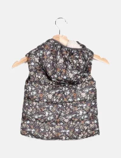 Zara Chaleco gris estampado floral