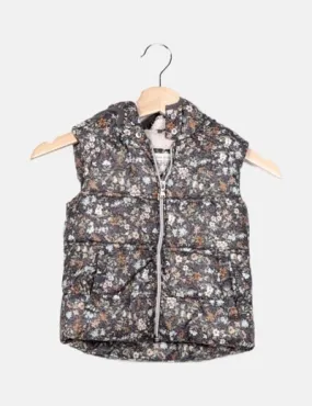 Zara Chaleco gris estampado floral