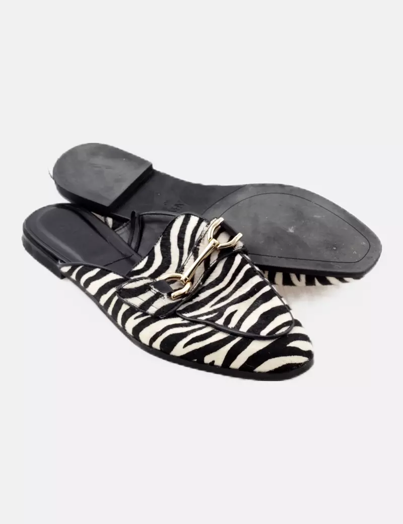 Zara Mule bicolor estampado animal print