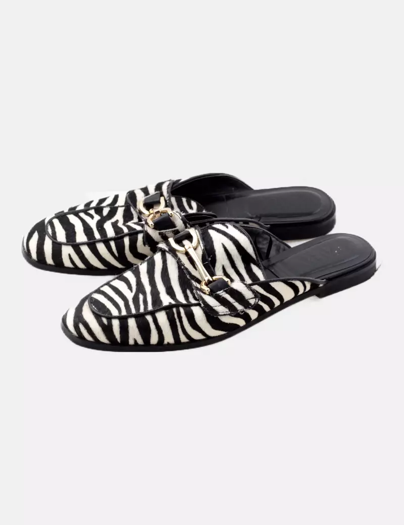 Zara Mule bicolor estampado animal print