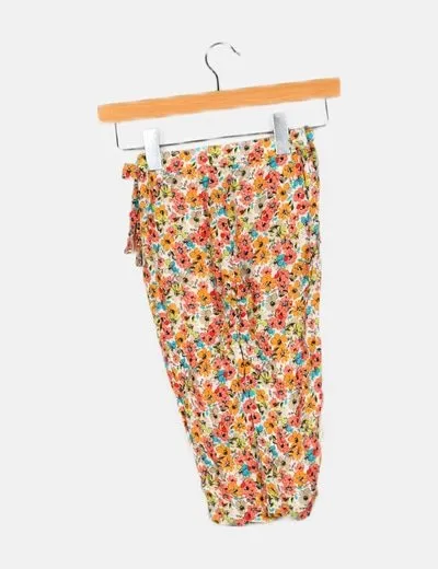 Zara Pantalón multicolor estampado floral